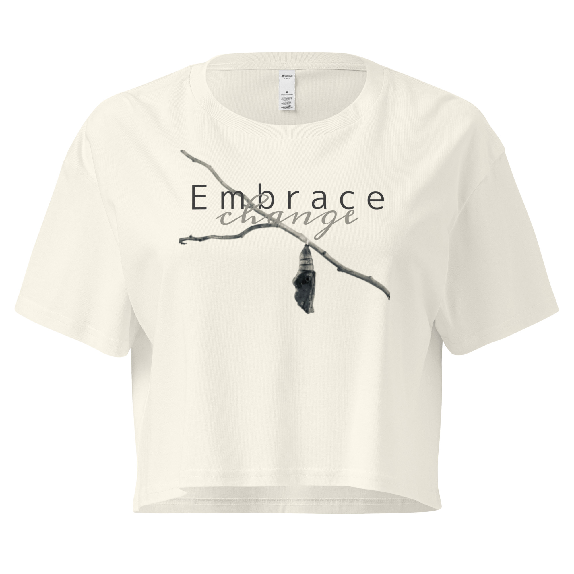 Embrace Change Embrace Change crop tee – Bone (front view)