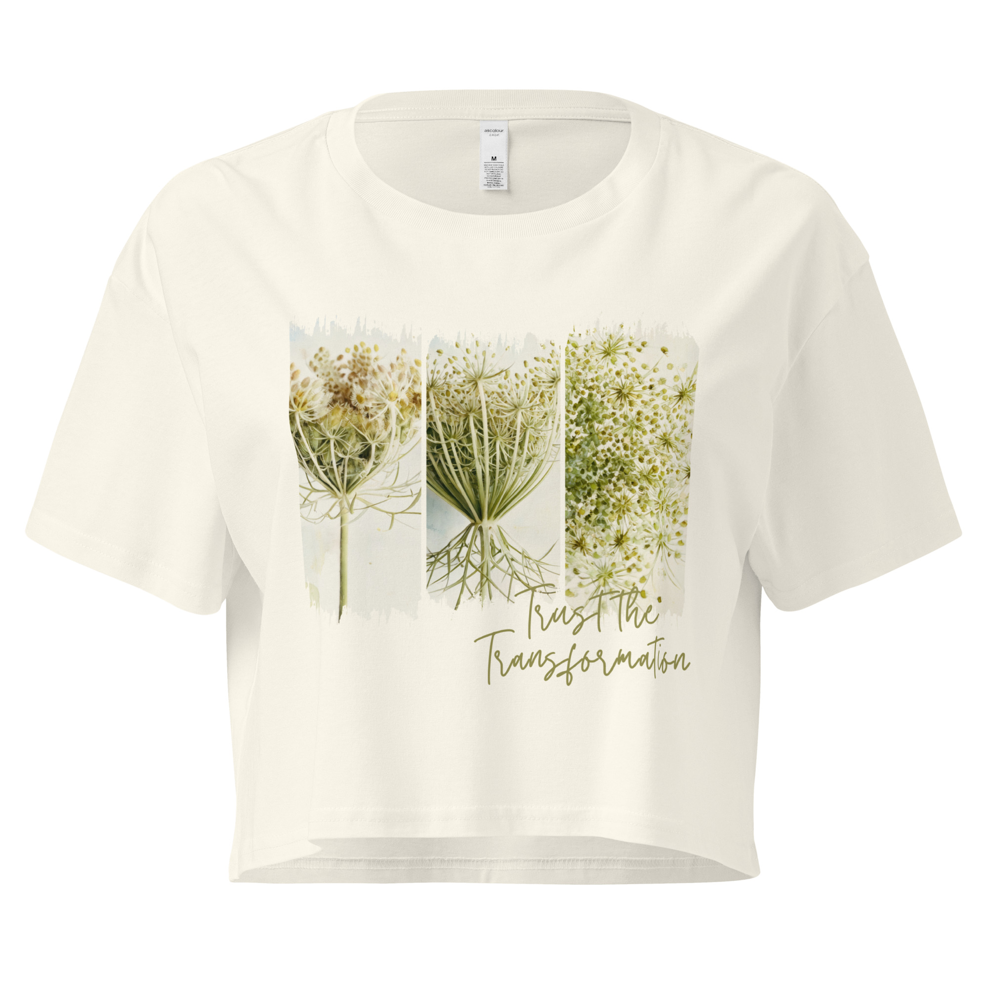 Wildlace crop tee – Black (front view)