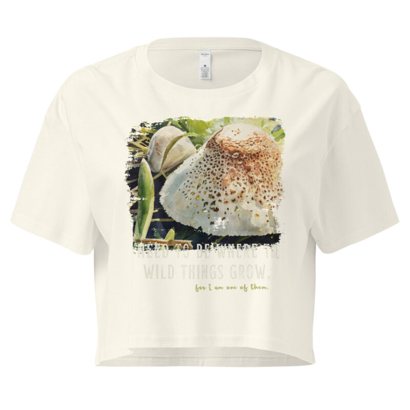 Forest Crown crop tee – Bone (front view)