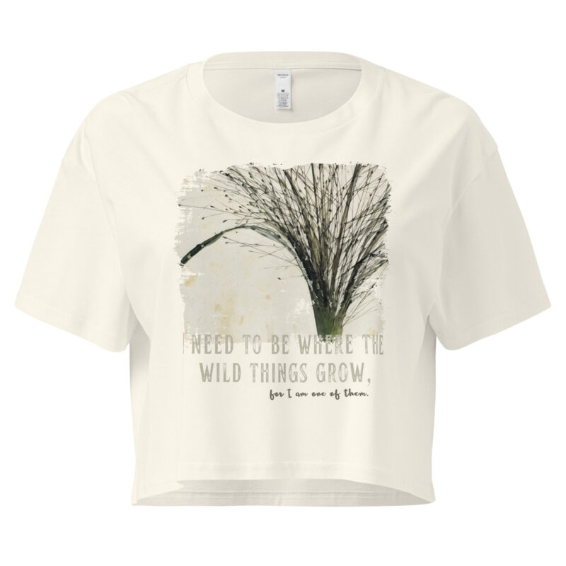 Deep Roots crop tee – Bone (front view)
