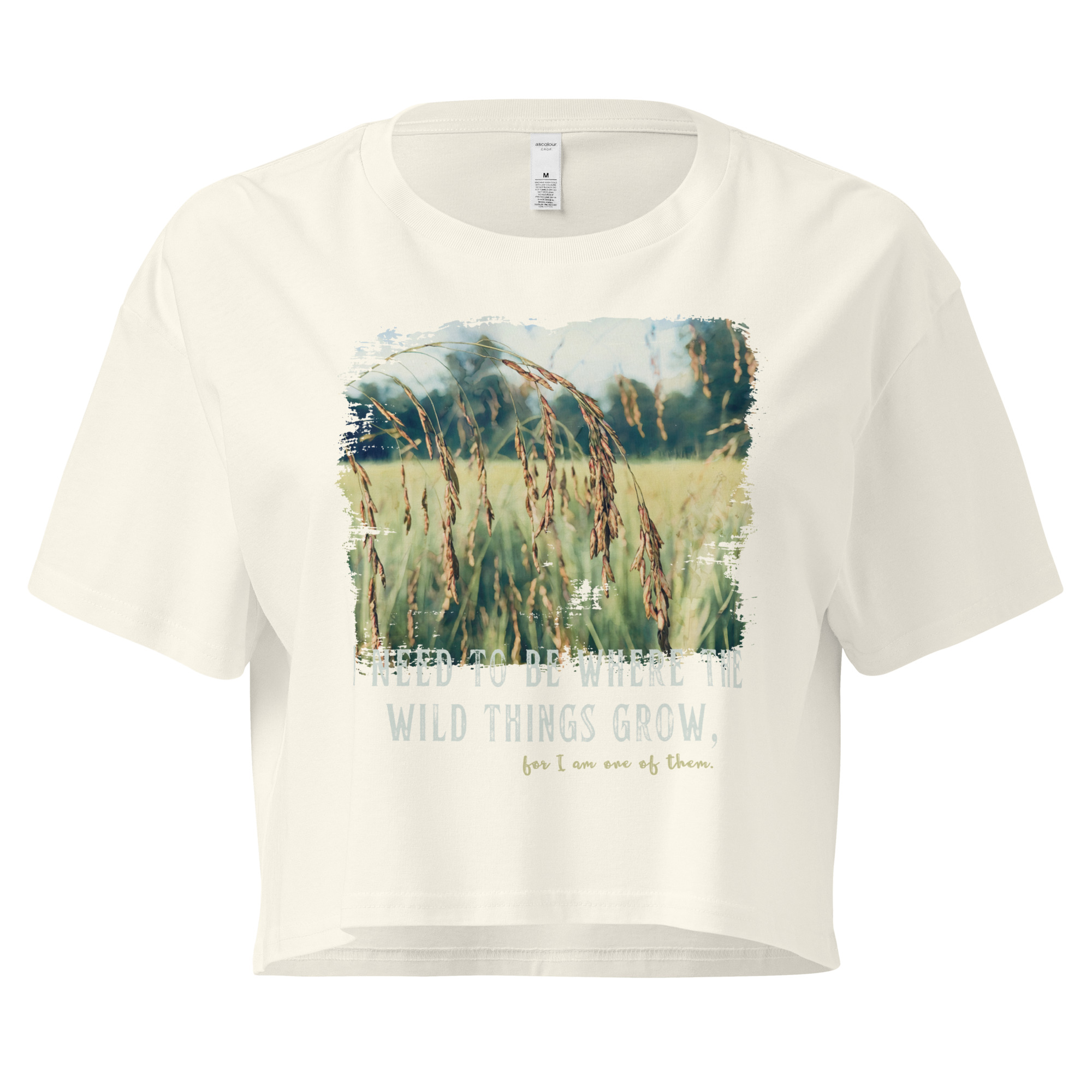 Fieldsong Fieldsong crop tee – Bone (front view)