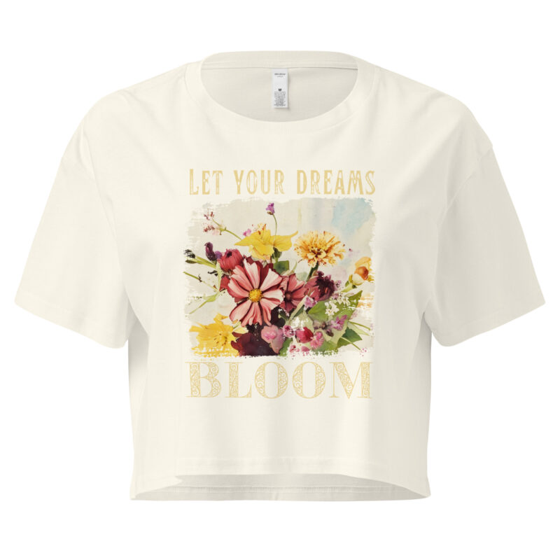 Dream in Color crop tee – Bone (front view)