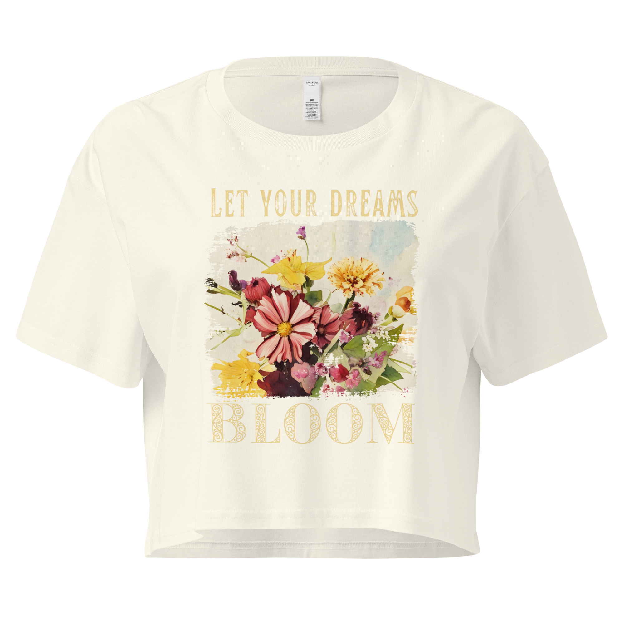 Dream in Color Dream in Color crop tee – Bone (front view)