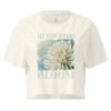 Bloom Bright crop tee – Ecru (front view)