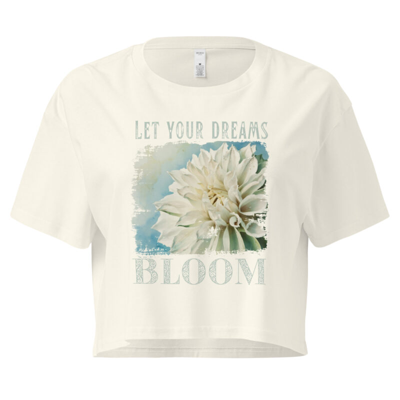Bloom Bright Bloom Bright crop tee – Ecru (front view)