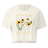 Brown Eyed Bloom crop tee – Bone (front view)