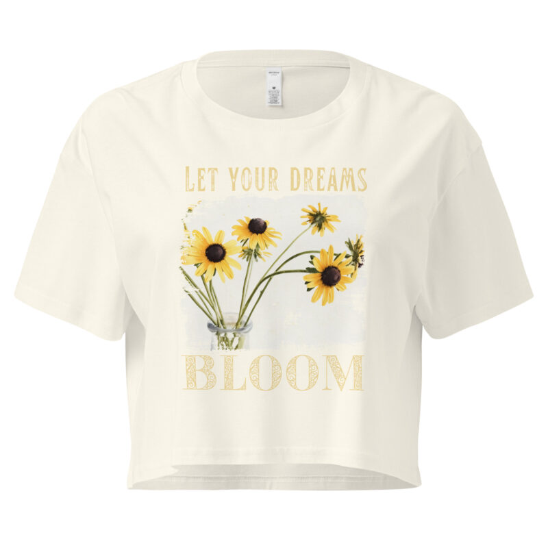 Brown Eyed Bloom Brown Eyed Bloom crop tee – Bone (front view)