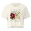 Bloom Bold crop tee – Bone (front view)