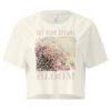Wild Bloom crop tee – Bone (front view)