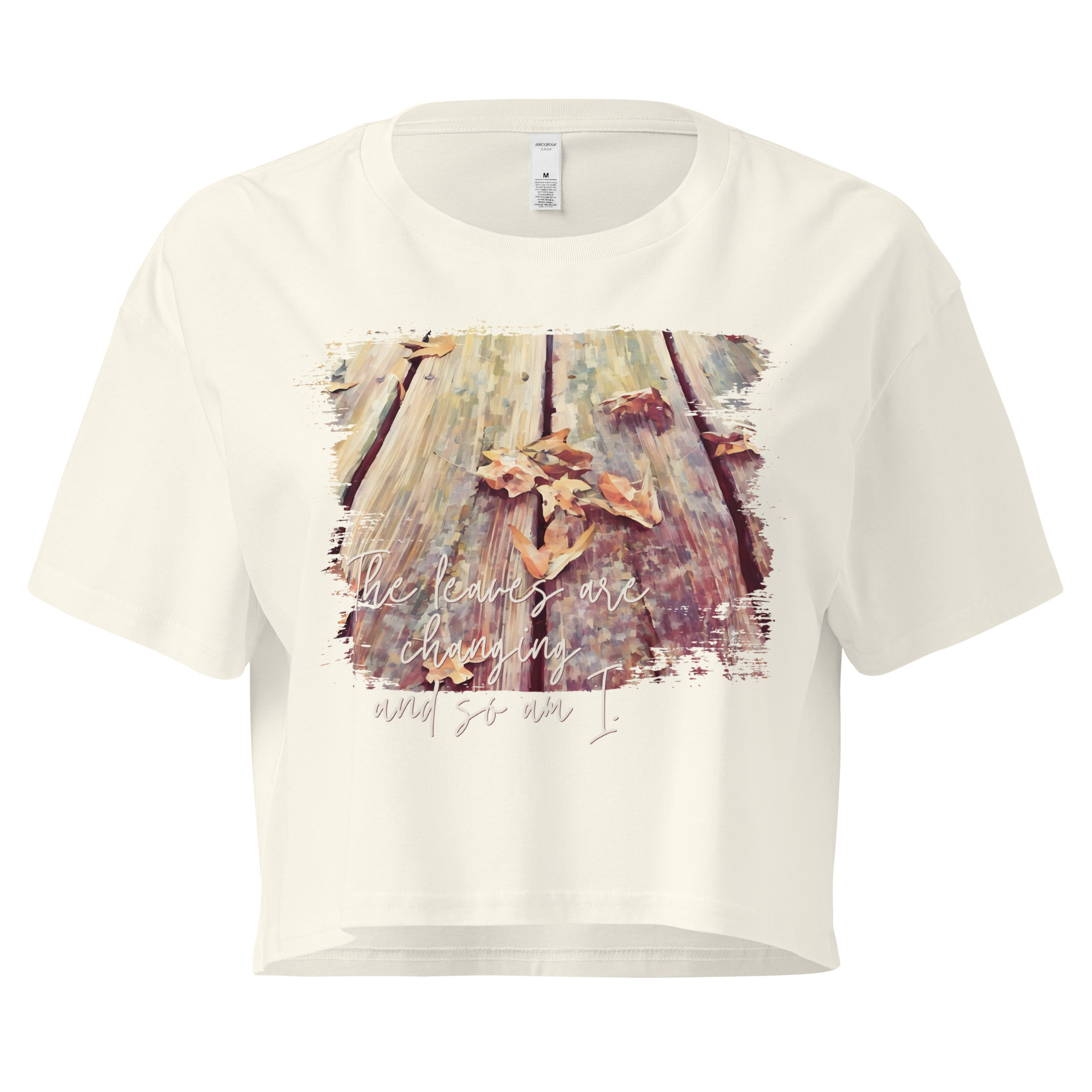 Fallen Leaves – Cropped Tee Fallen Leaves – Cropped Tee crop tee – Bone (front view)