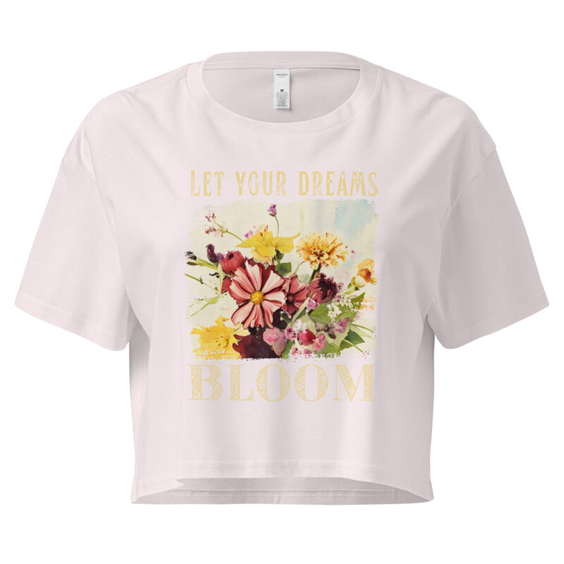 Dream in Color crop tee – Bone (front view)