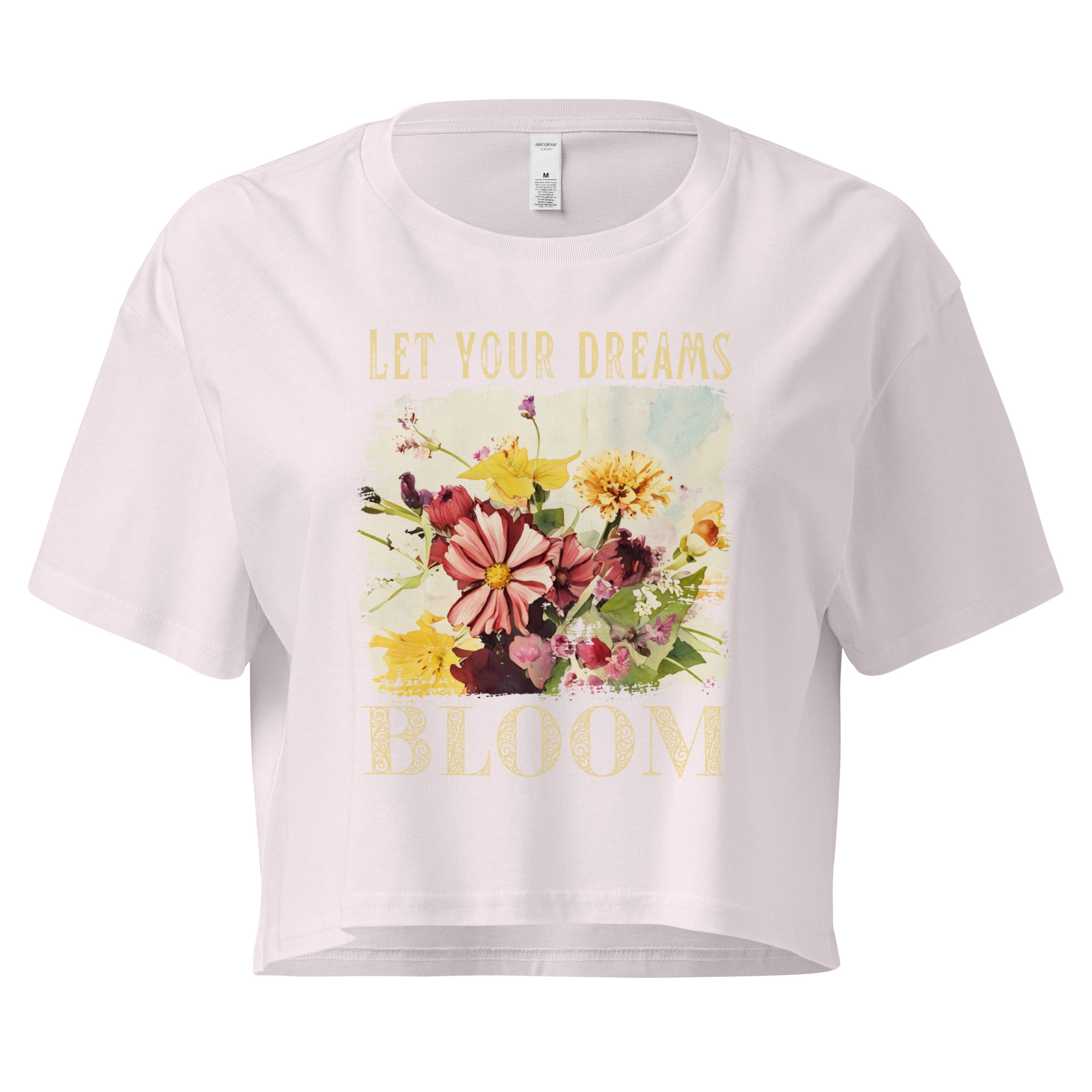 Dream in Color Dream in Color crop tee – Bone (front view)