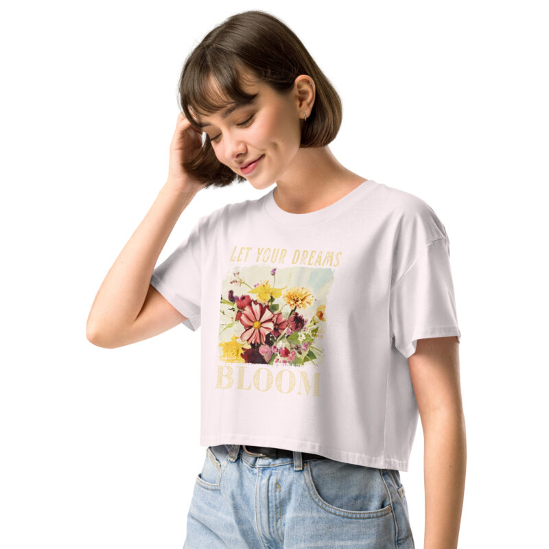 Dream in Color crop tee – Bone