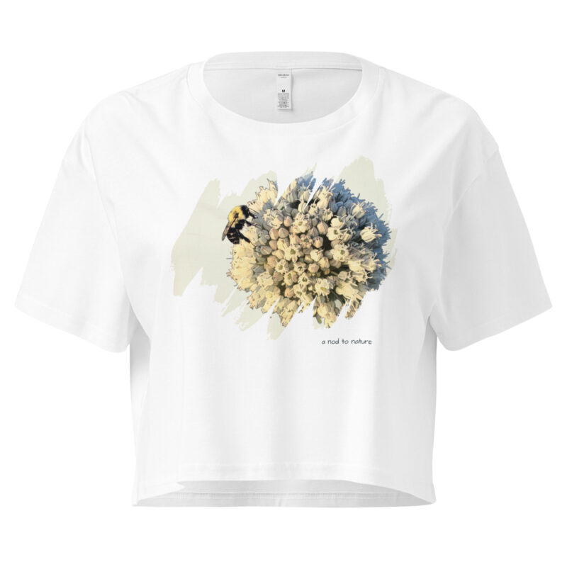Gather – Crop Tee – Bone (front view)