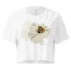 Bee & Bloom No.2 crop tee – Bone (front view)