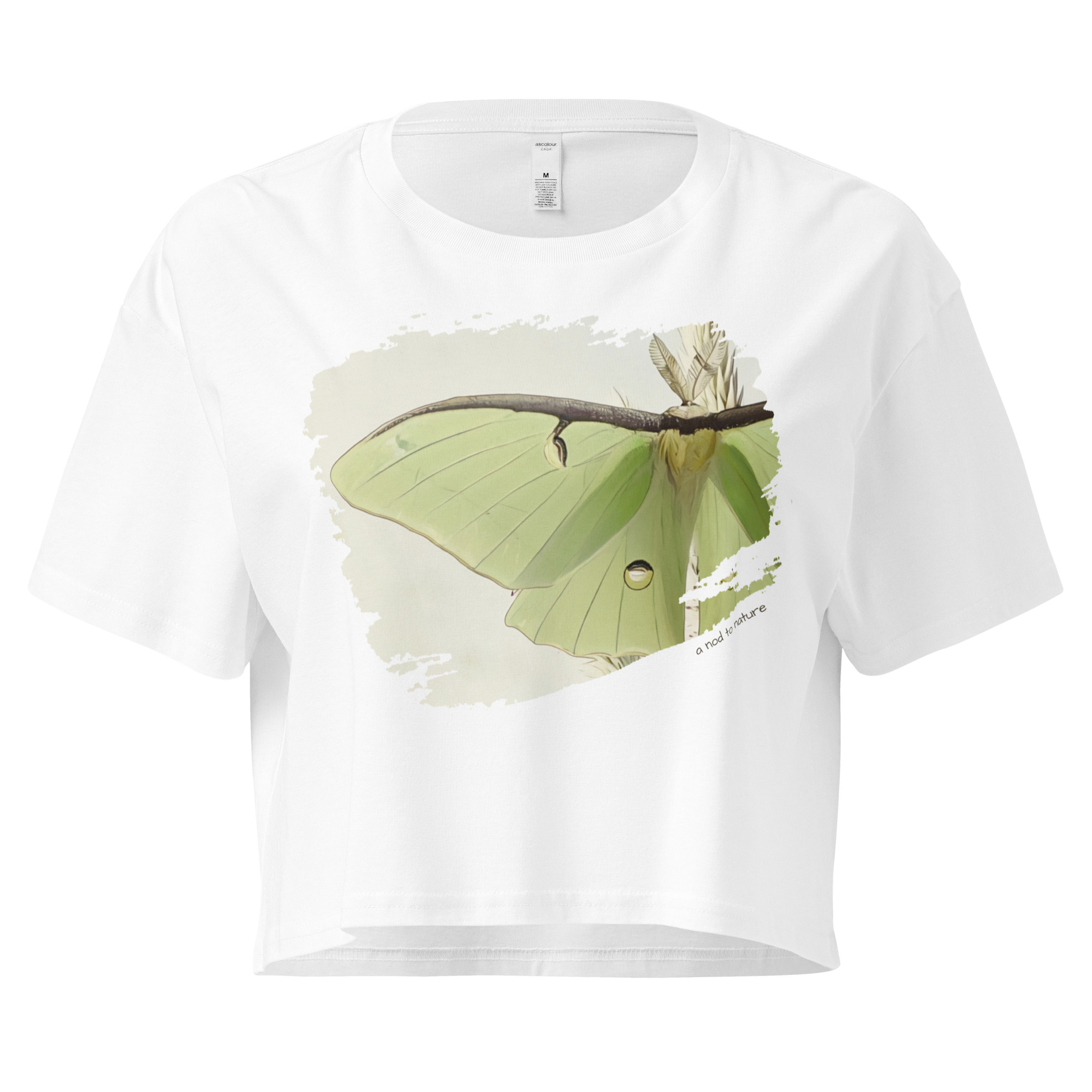 Luna crop tee – Bone (front view)