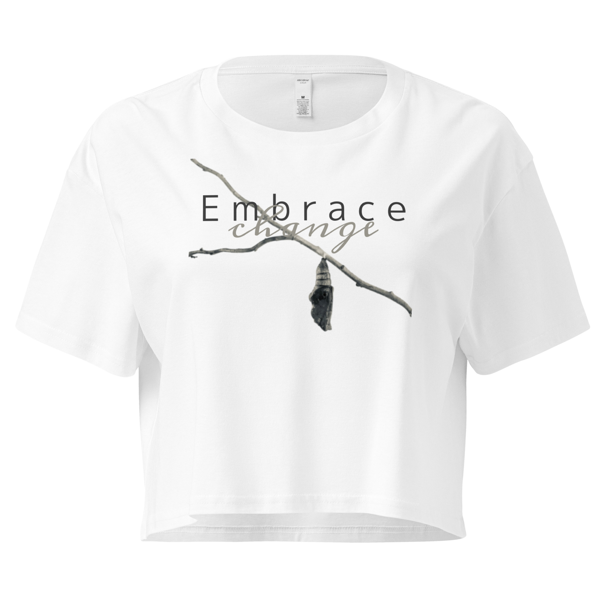 Embrace Change Embrace Change crop tee – Bone (front view)
