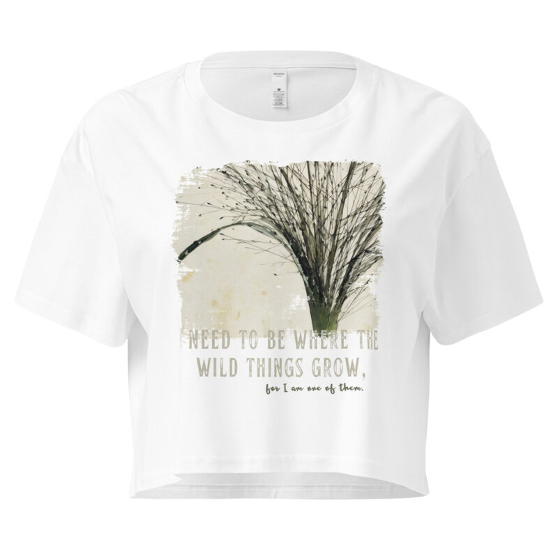 Deep Roots crop tee – Bone (front view)