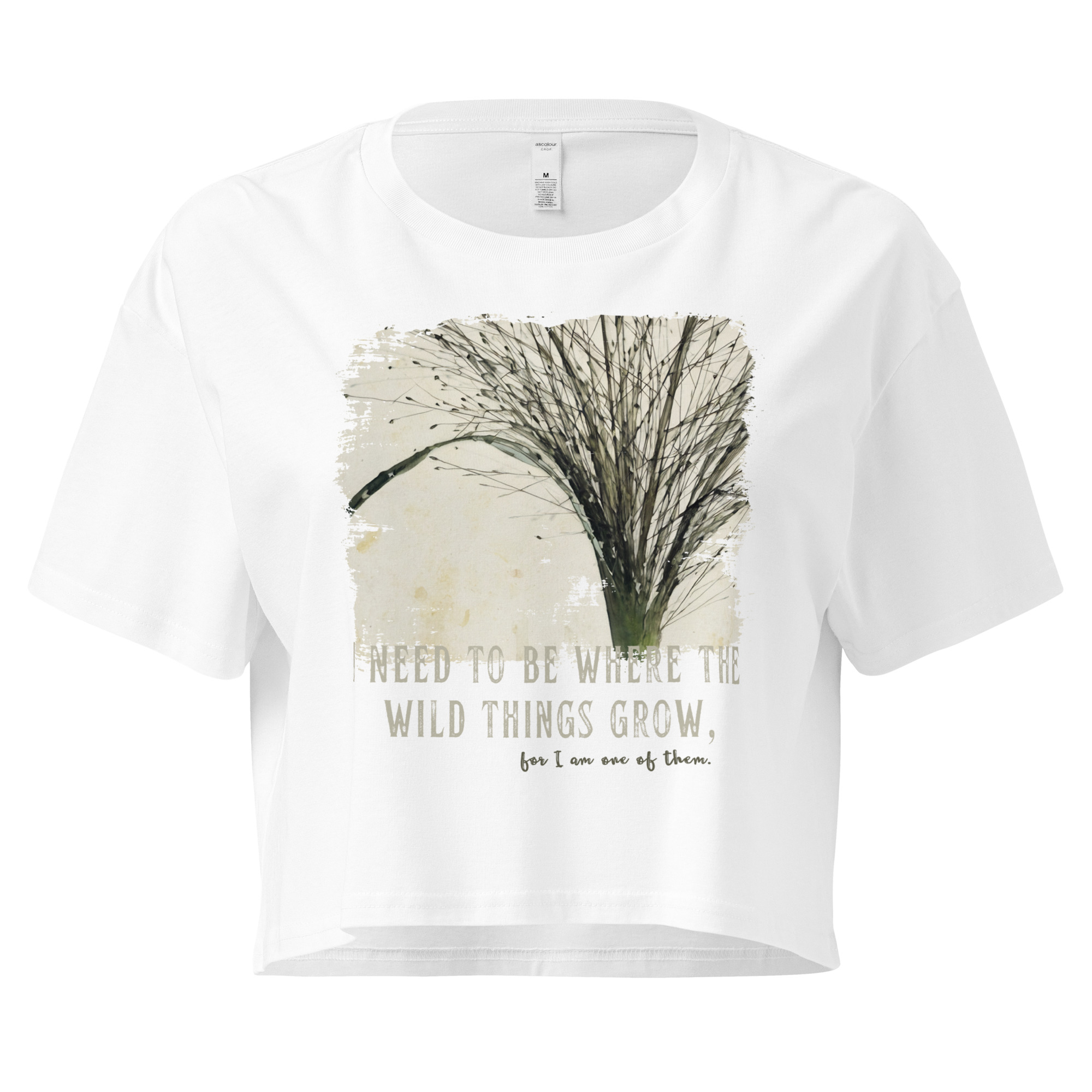 Deep Roots Deep Roots crop tee – Bone (front view)