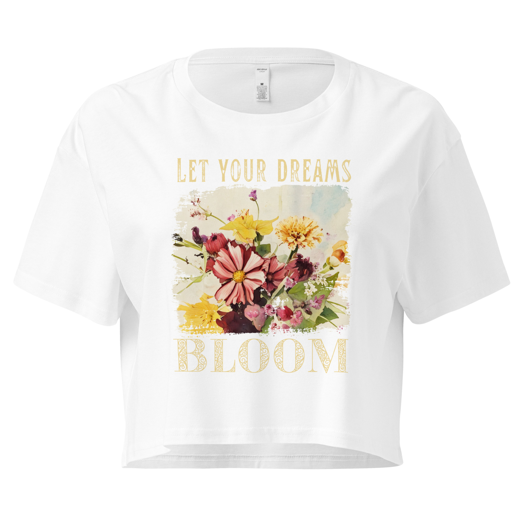 Dream in Color Dream in Color crop tee – Bone (front view)