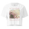 Wild Bloom crop tee – Bone (front view)