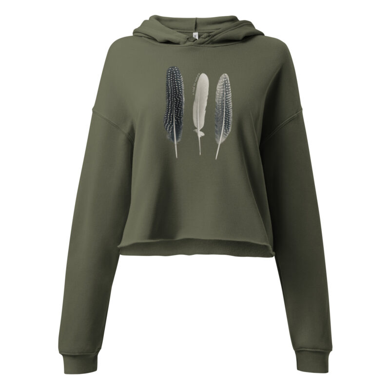 Flightlines cropped hoodie – Black (front view)