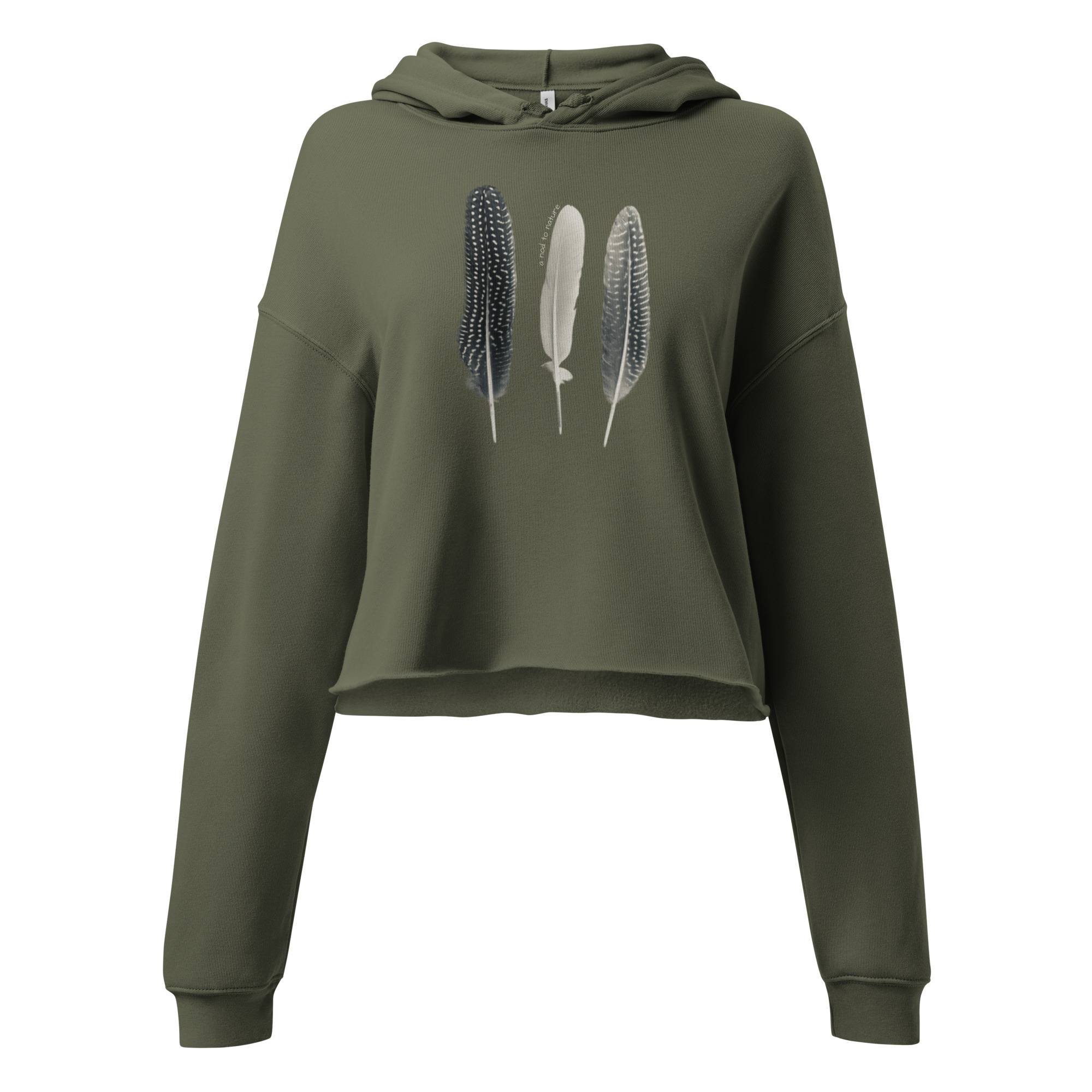 Flightlines cropped hoodie – Black (front view)