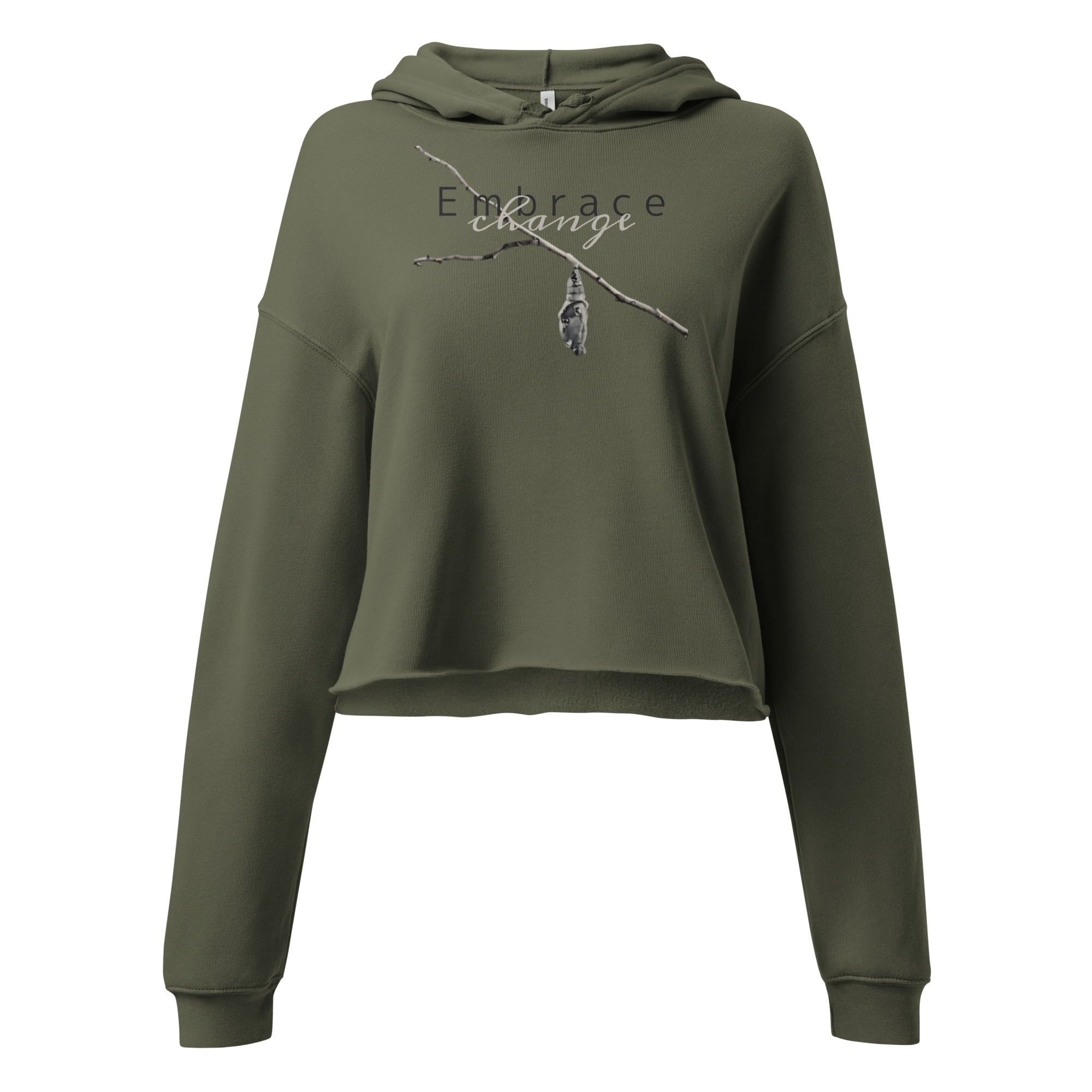 Embrace Change Embrace Change cropped hoodie – Military Green (front view)