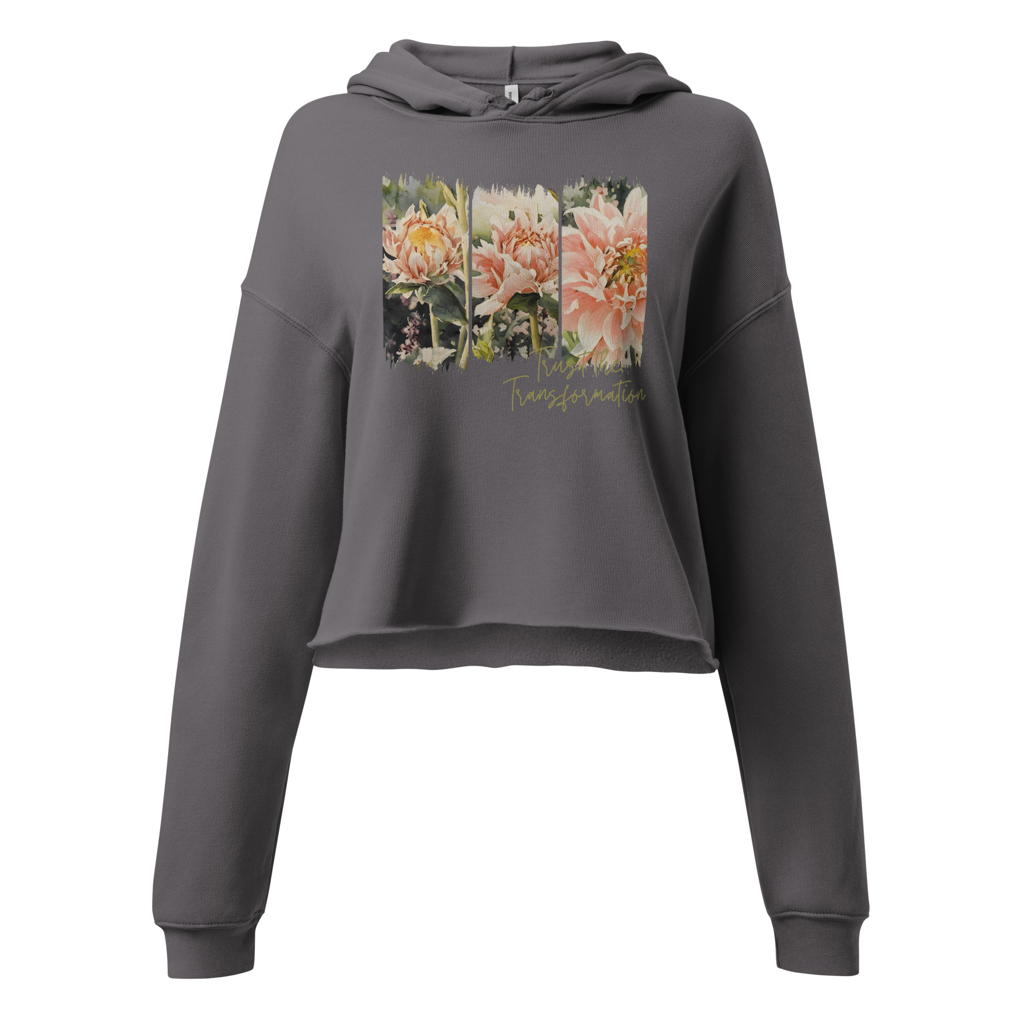 Becoming – Cropped Hoodie – Black (front view)