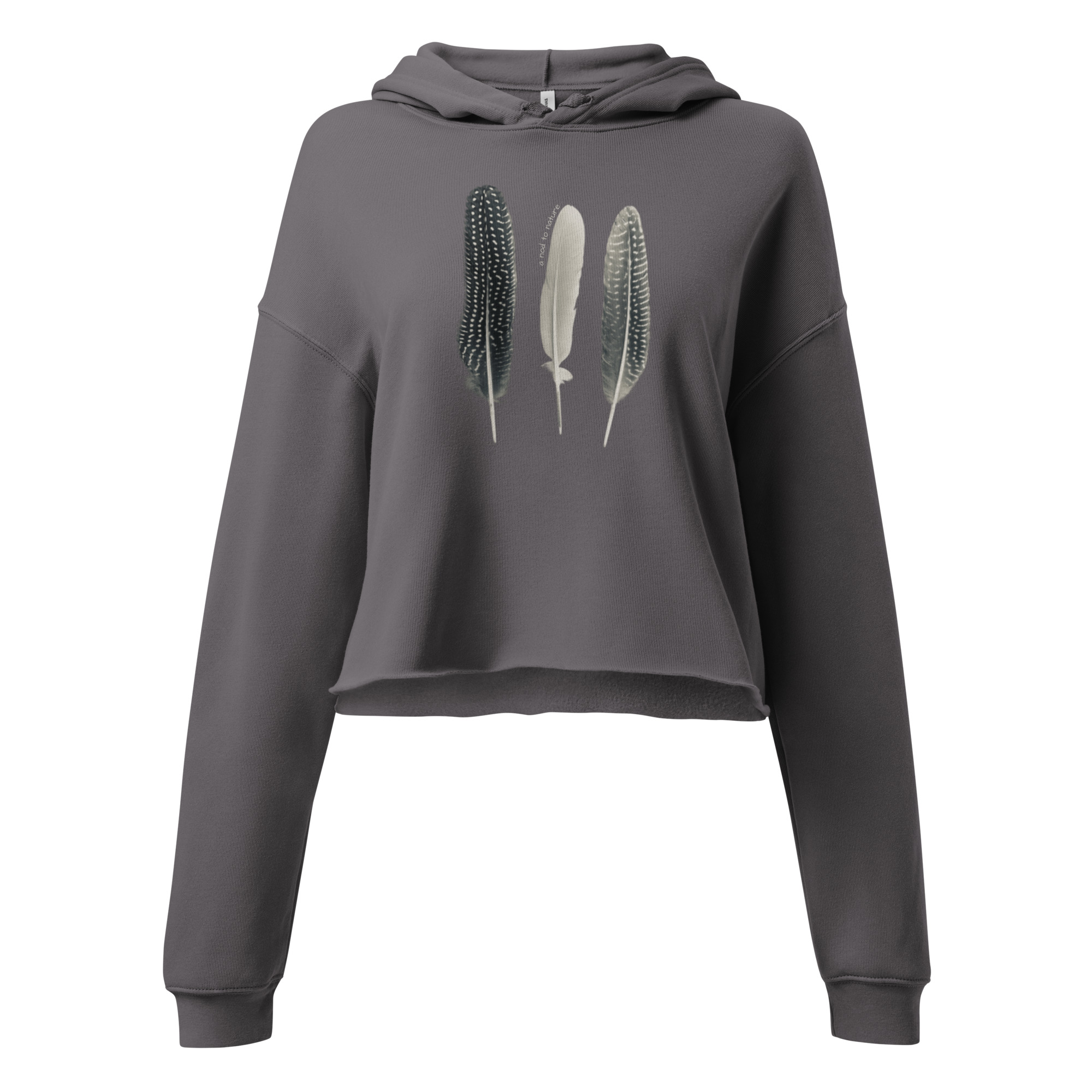 Flightlines cropped hoodie – Black (front view)