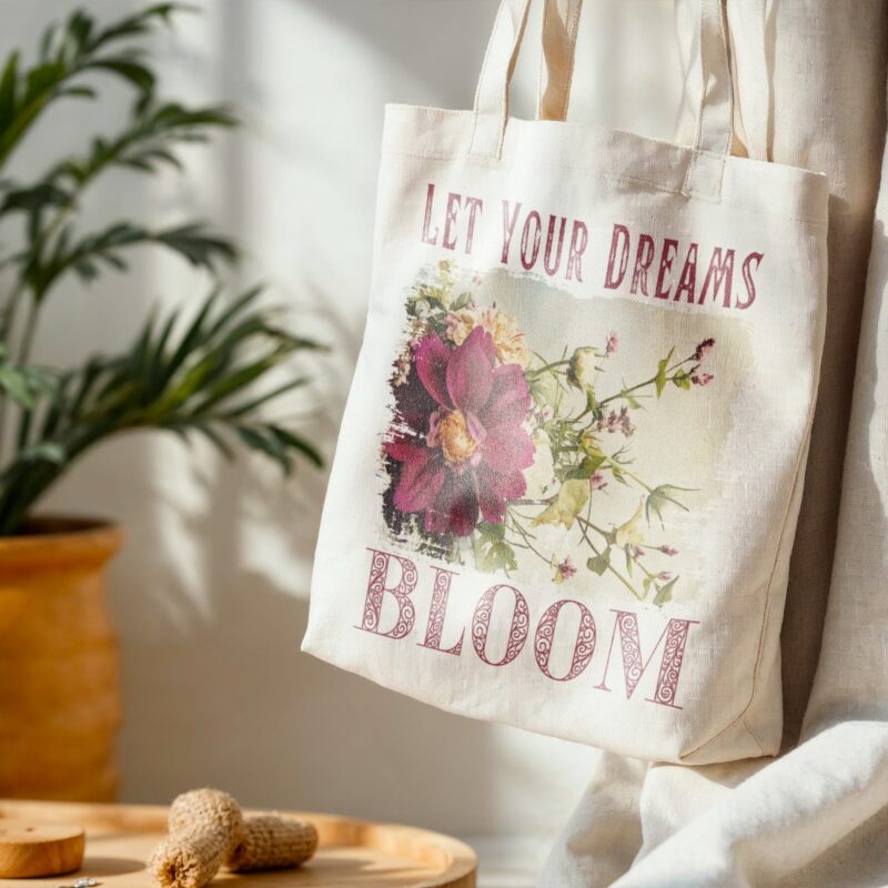 Dream Bloom — Scarlet Cosmos Standard Tote tote bags – Natural
