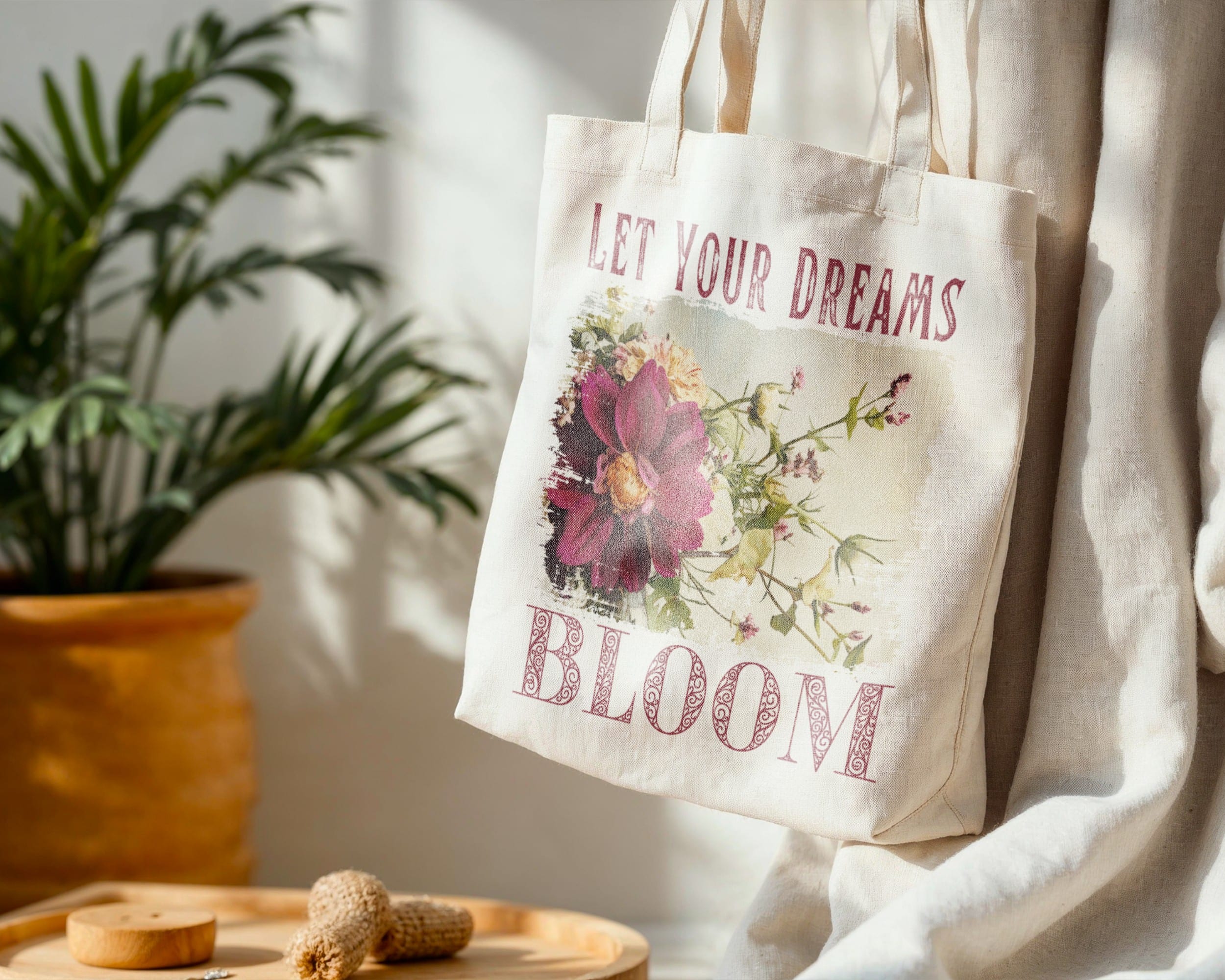 Dream Bloom — Scarlet Cosmos Standard Tote tote bags – Natural