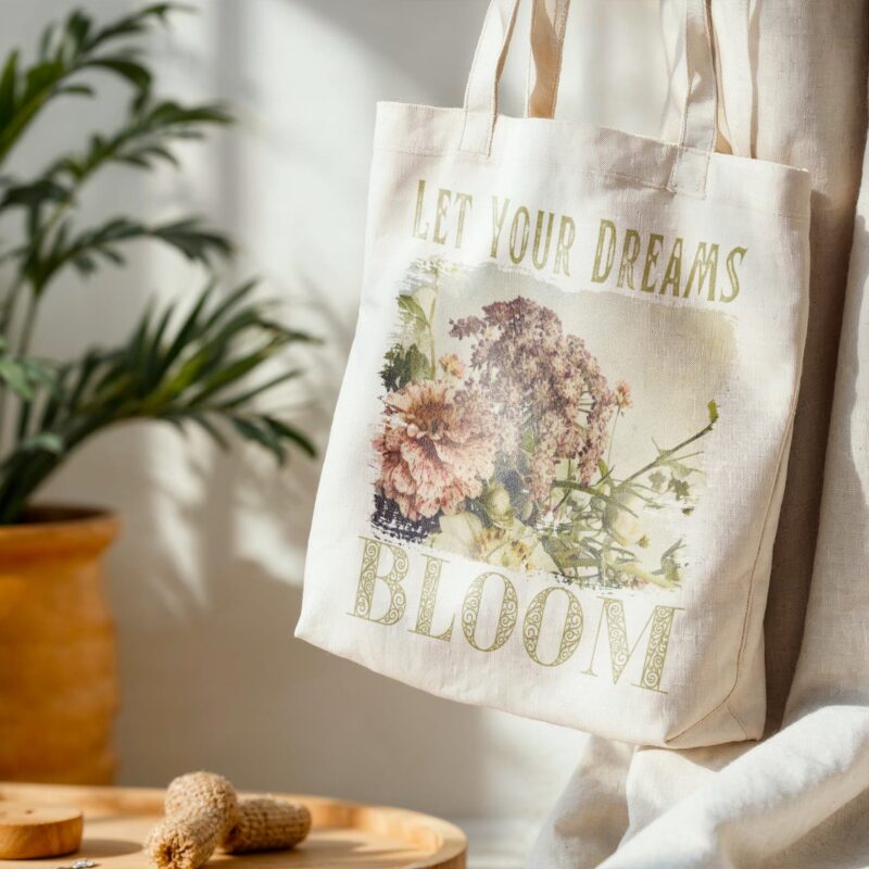Dream Bloom — Garden Medley Standard Tote tote bags – Natural