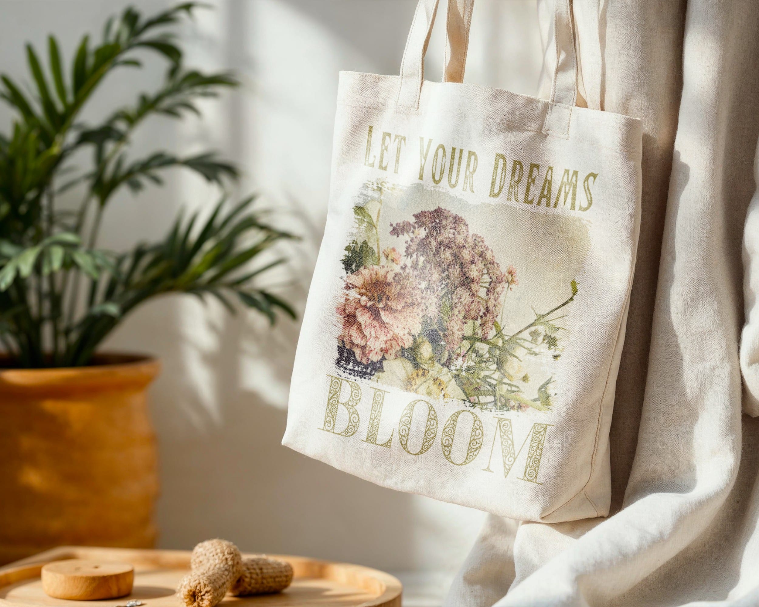 Dream Bloom — Garden Medley Standard Tote Dream Bloom — Garden Medley Standard Tote tote bags – Natural