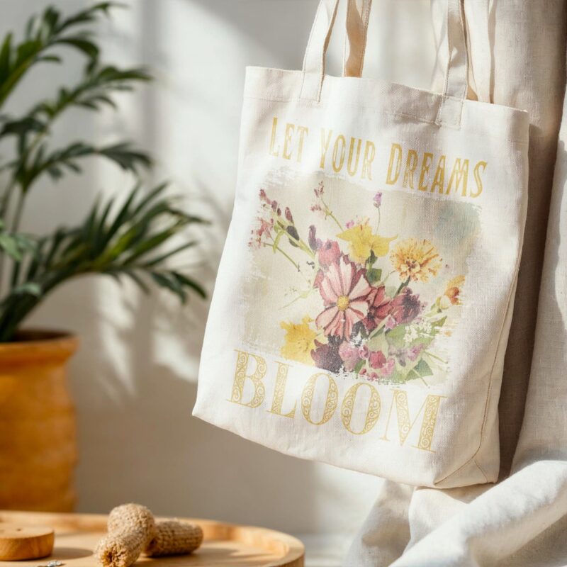 Dream Bloom — Summer Meadow Standard Tote tote bags – Natural