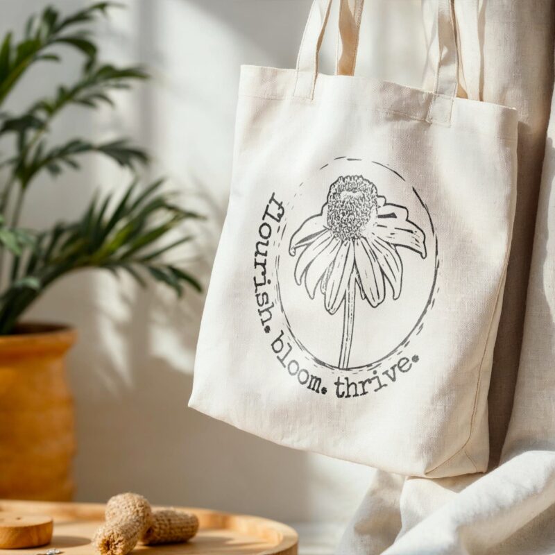 Flourish. Bloom. Thrive. — Standard Tote tote bags