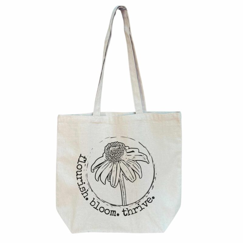 Flourish. Bloom. Thrive. — Standard Tote tote bags