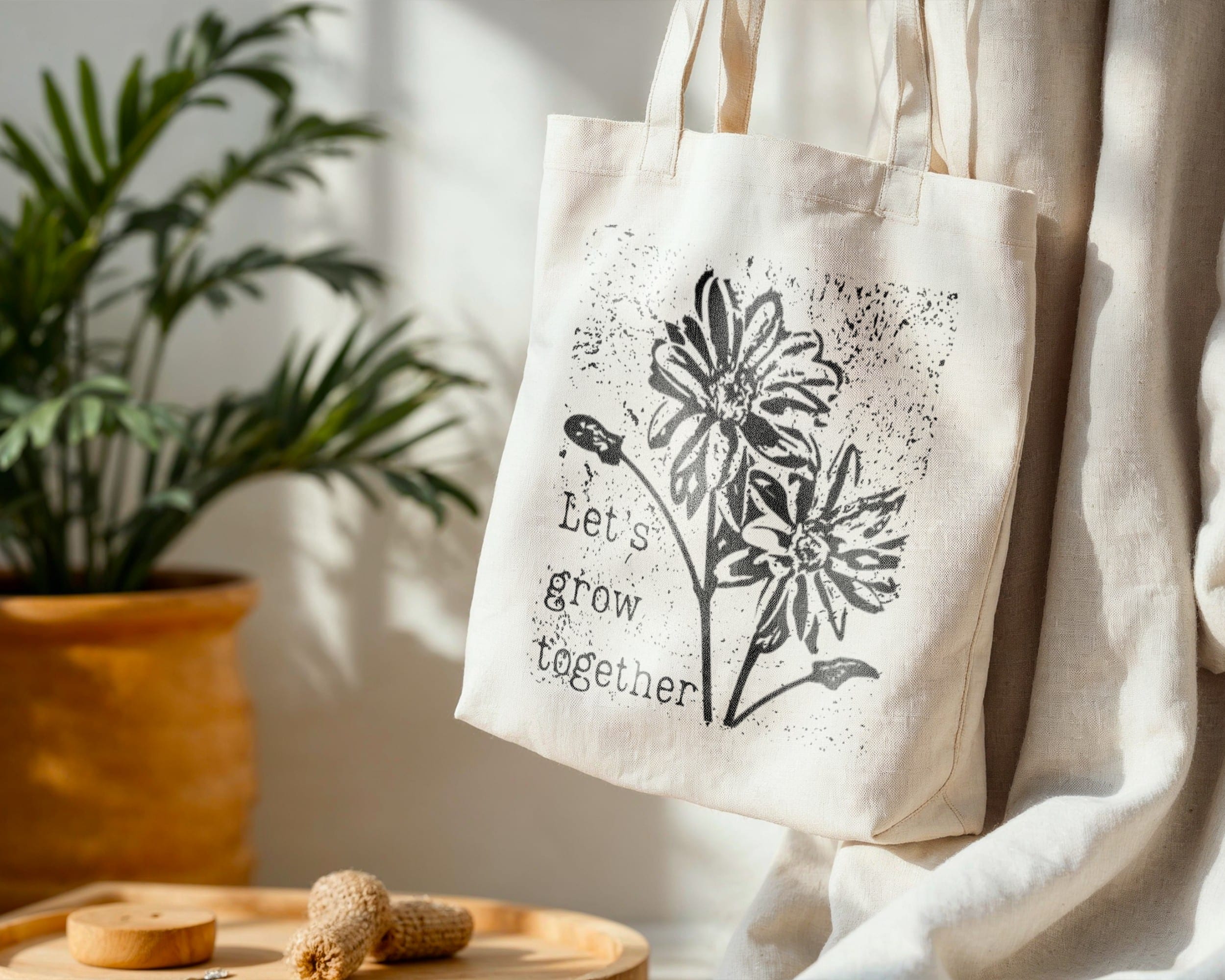 Let’s Grow Together - Standard Tote Let’s Grow Together - Standard Tote tote bags – Natural