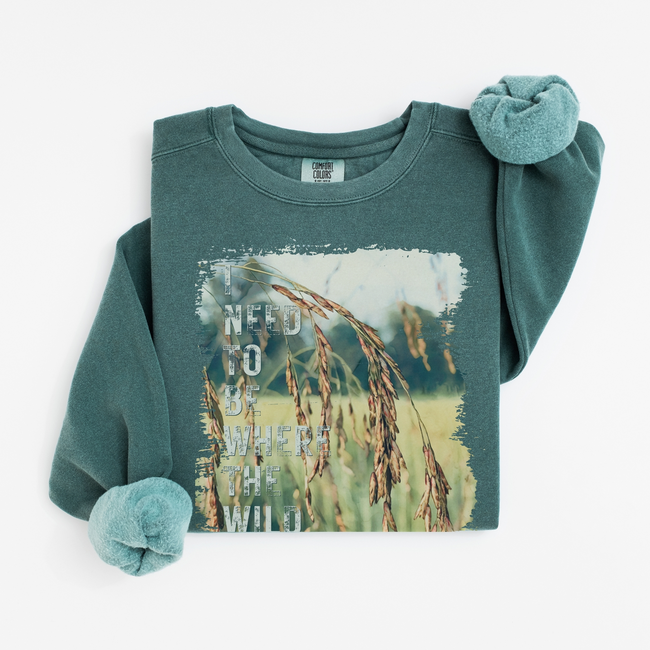 Grassy Sway — Wild Things Grow Sweatshirt Grassy Sway — Wild Things Grow Sweatshirt vintage style sweatshirts – Blue Spruce