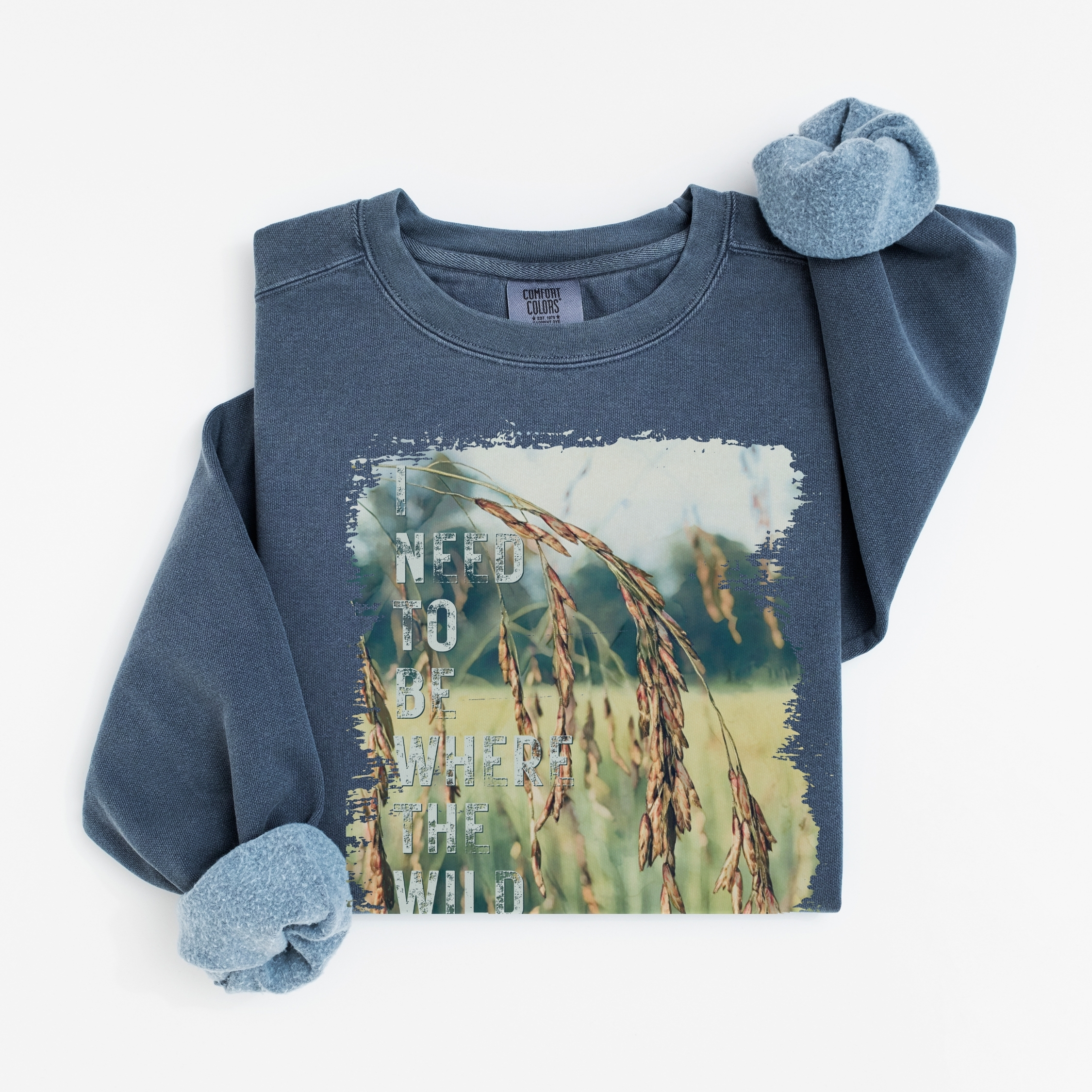 Grassy Sway — Wild Things Grow Sweatshirt Grassy Sway — Wild Things Grow Sweatshirt vintage style sweatshirts – Blue Spruce