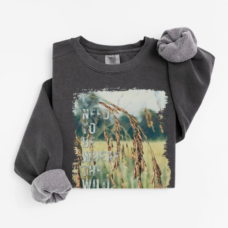 Grassy Sway — Wild Things Grow Sweatshirt vintage style sweatshirts – Blue Spruce