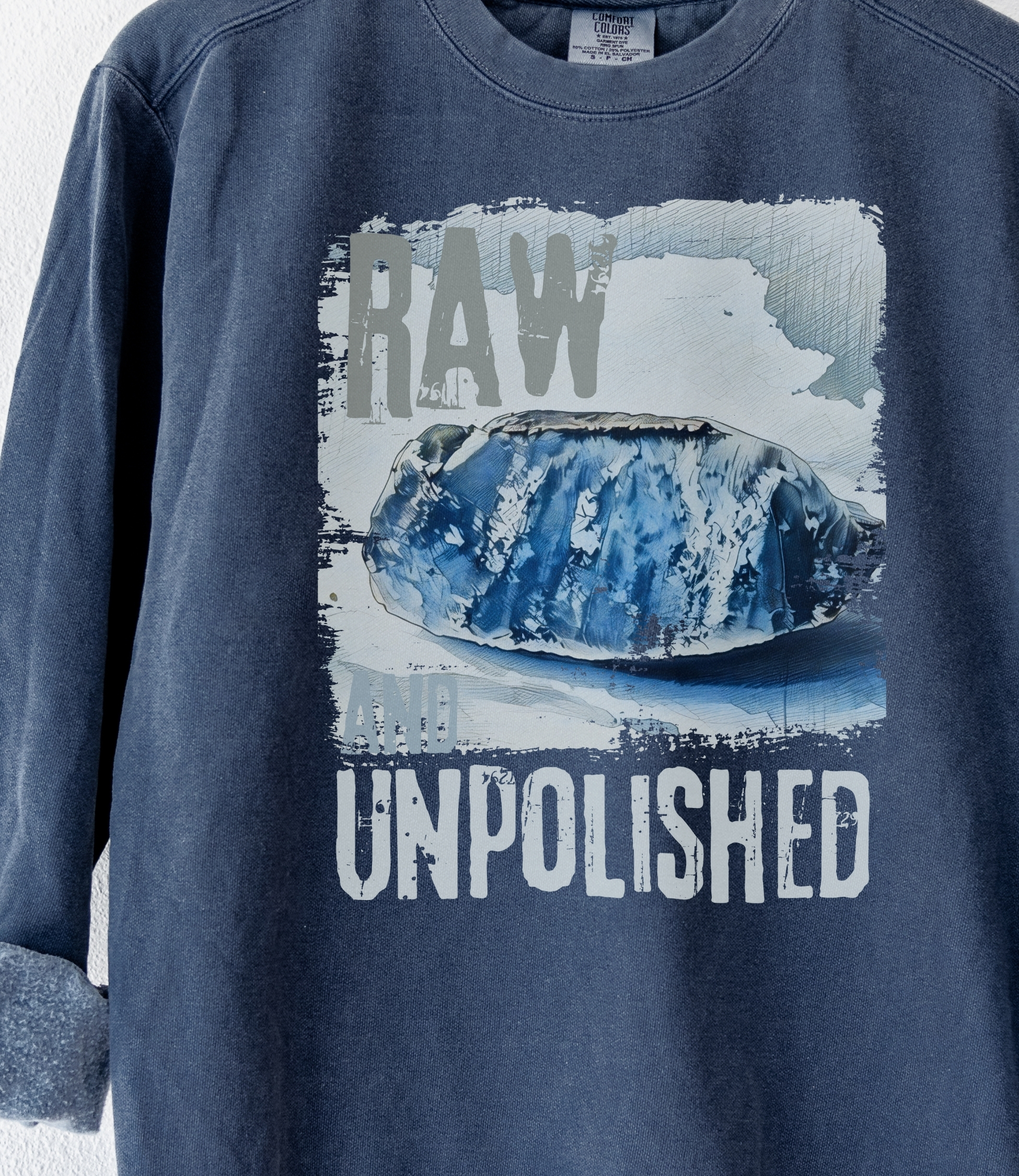 Unpolished vintage style sweatshirts – Denim