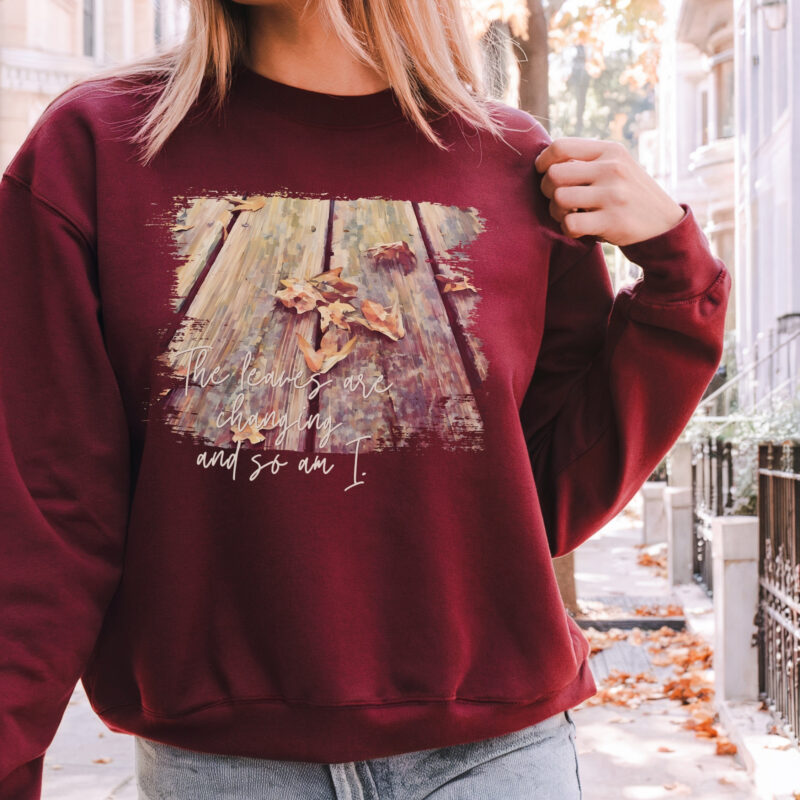 Fallen Leaves – Classic Fleece Sweatshirt classic style sweatshirts – Maroon
