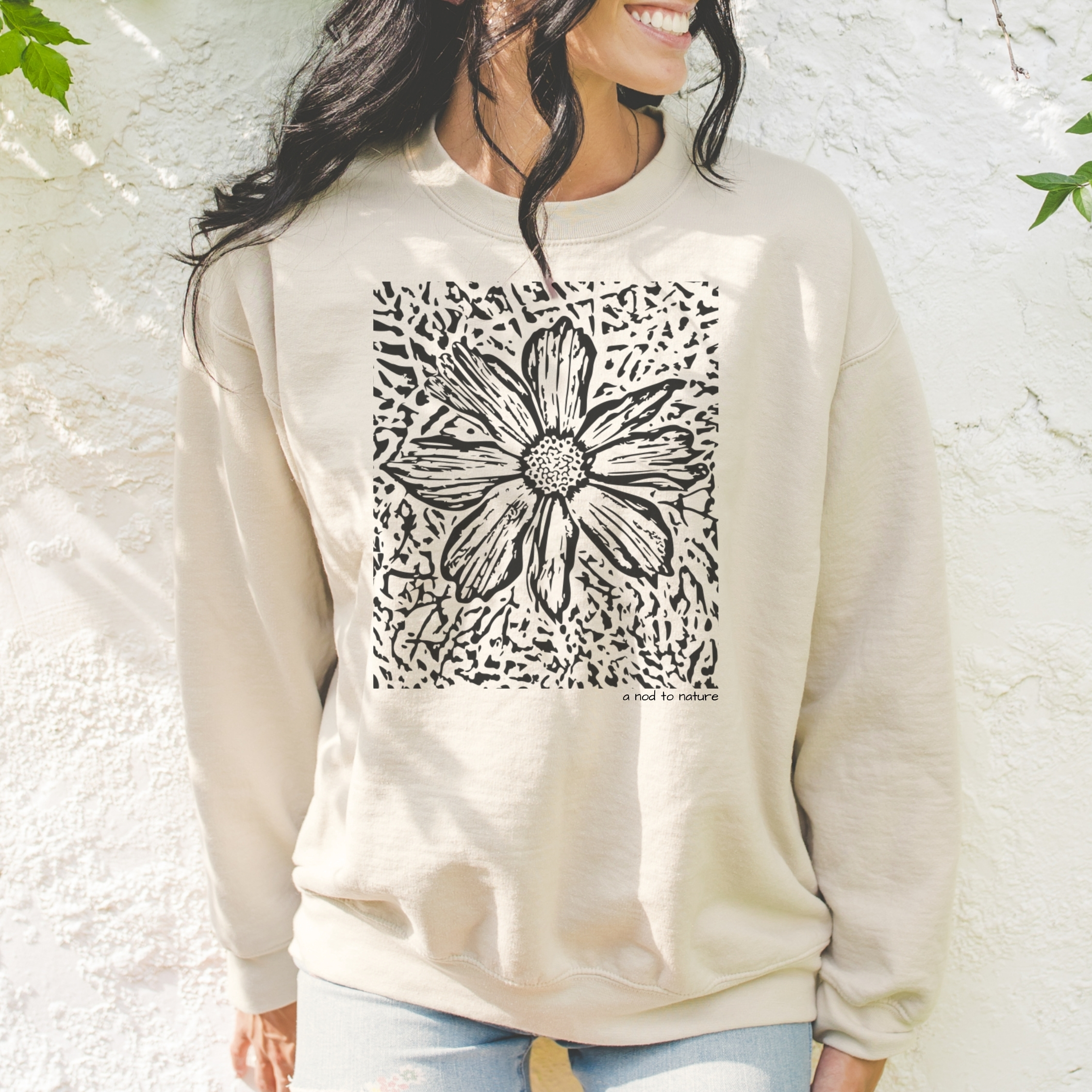 Cosmos Flower Sweatshirt Cosmos Flower Sweatshirt classic style sweatshirts – Light Blue