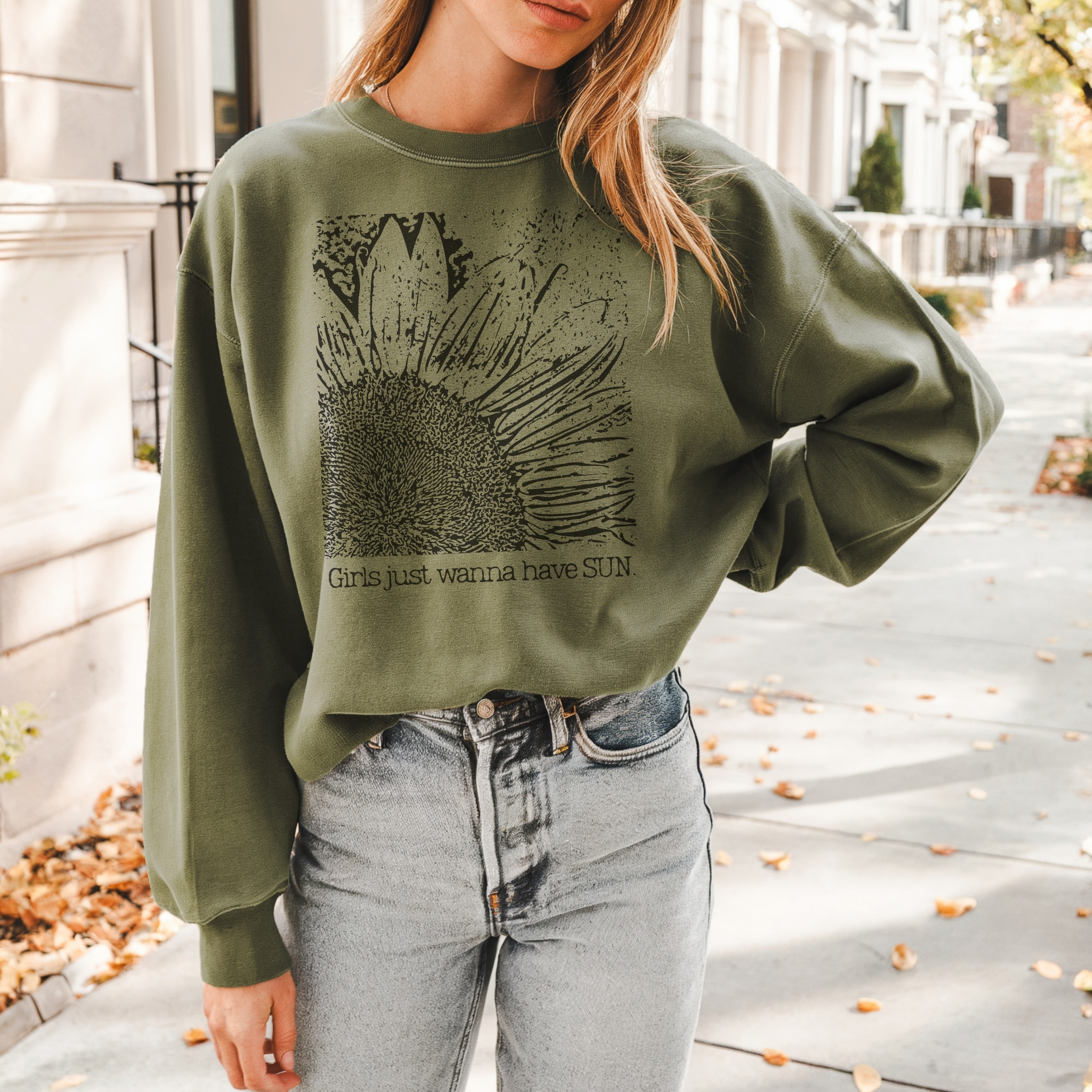 Girls Want Sun Sweatshirt Girls Want Sun Sweatshirt classic style sweatshirts – Light Blue