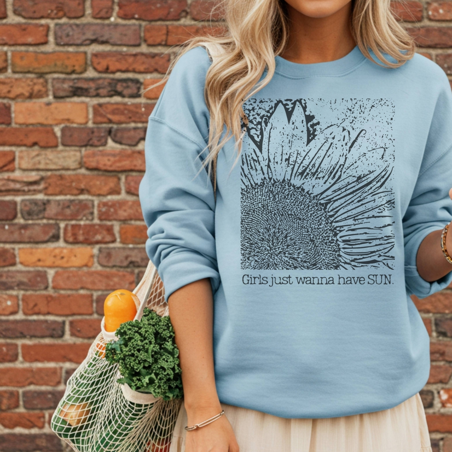 Girls Want Sun Sweatshirt Girls Want Sun Sweatshirt classic style sweatshirts – Light Blue