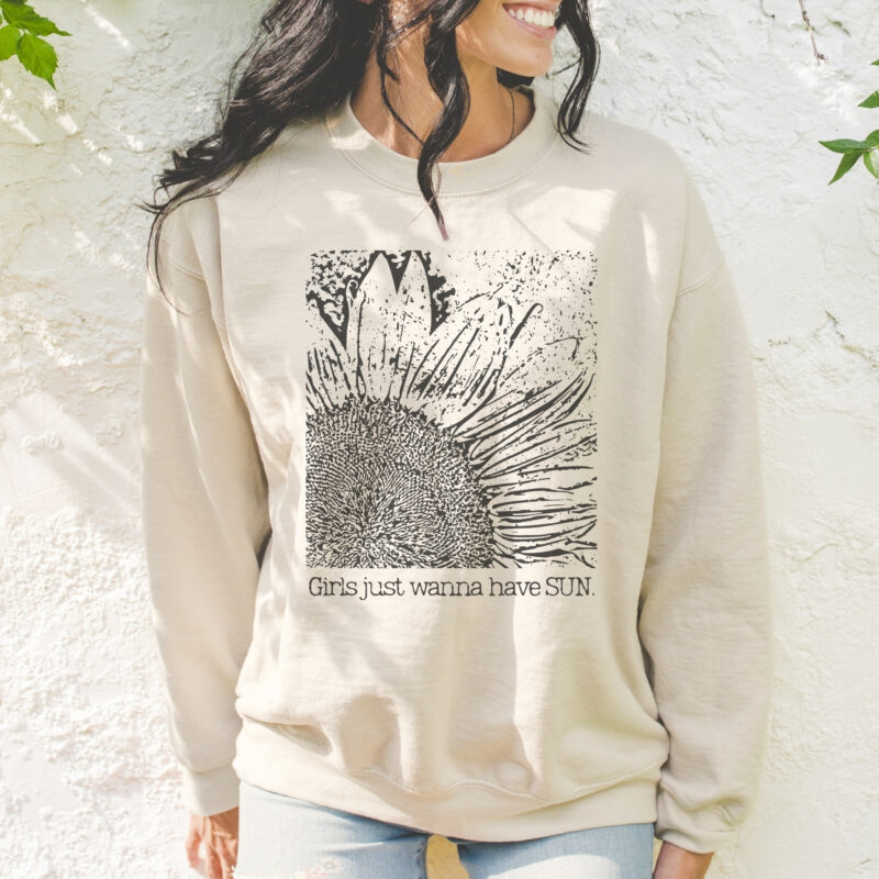 Girls Want Sun Sweatshirt classic style sweatshirts – Light Blue