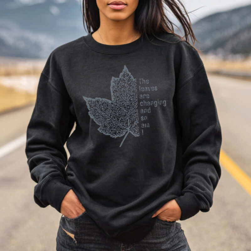 Leaves of Change – Outline Crewneck II classic style sweatshirts – Black