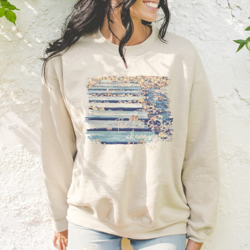Steps of Change – Autumn Path Sweatshirt Steps of Change – Autumn Path Sweatshirt classic style sweatshirts – Navy