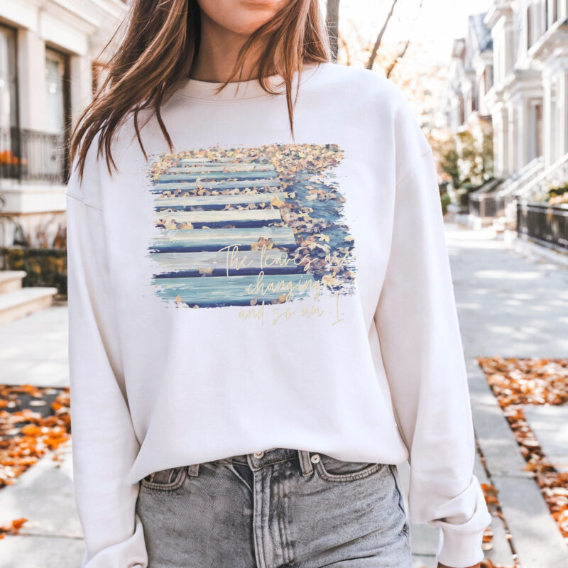 Steps of Change – Autumn Path Sweatshirt Steps of Change – Autumn Path Sweatshirt classic style sweatshirts – Navy